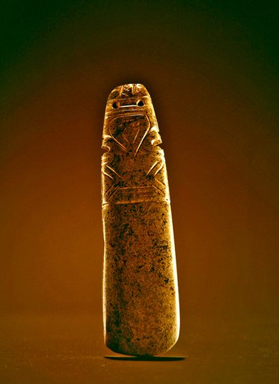 Incised Axe God from Guacimo, Linea Vieja Area by Pre Columbian Pre Columbian